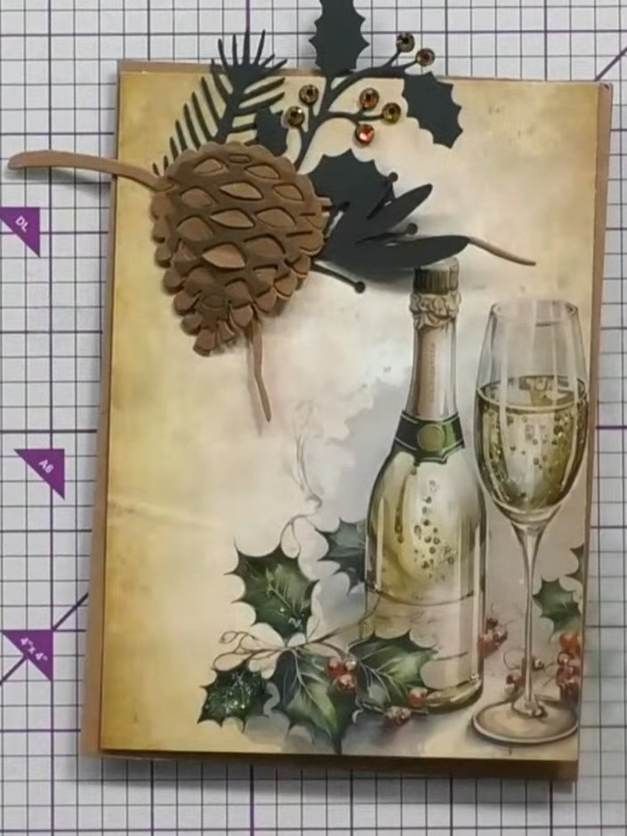 3D Layered Pine Cone Embellishment - the finished project