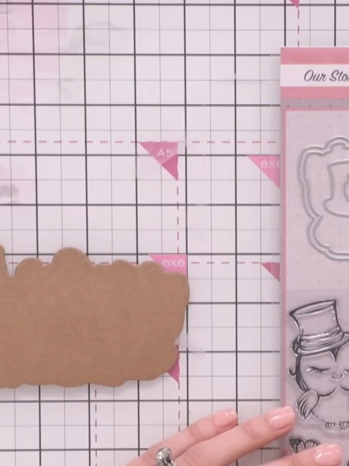 Step 1: Cut two exterior dies from craft card using the decorative frame die. Adhere the two pieces together to create