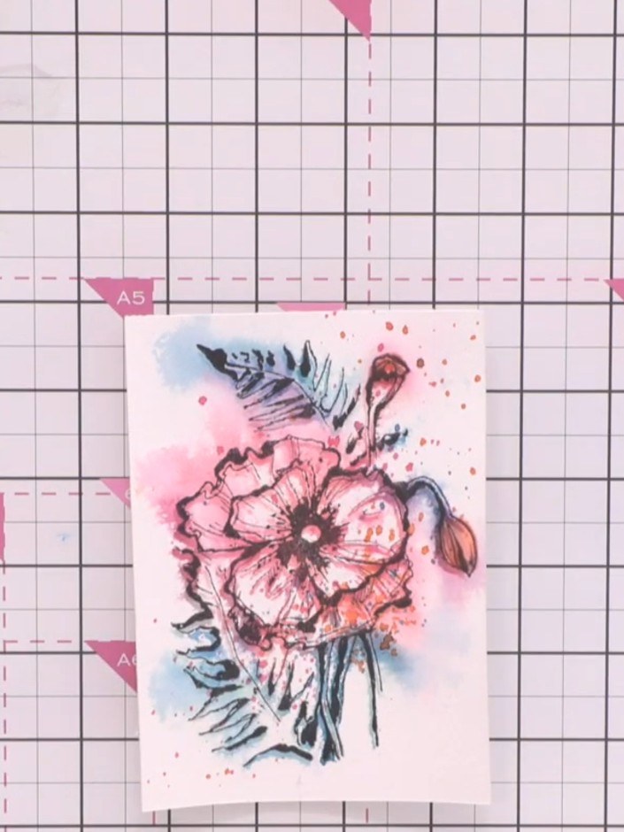 Step 12: Once the watercolour artwork is completely dry, mount it onto a contrasting card base. Use black or white card