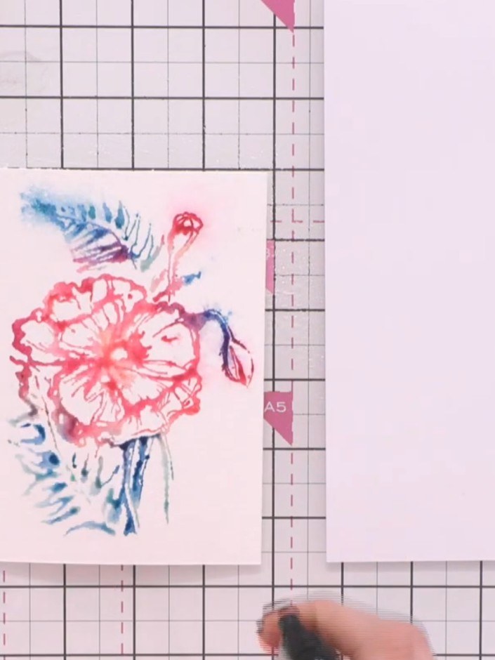 Step 8: Spray additional water directly onto the stamped image in small, forgiving bursts. This creates extended colou