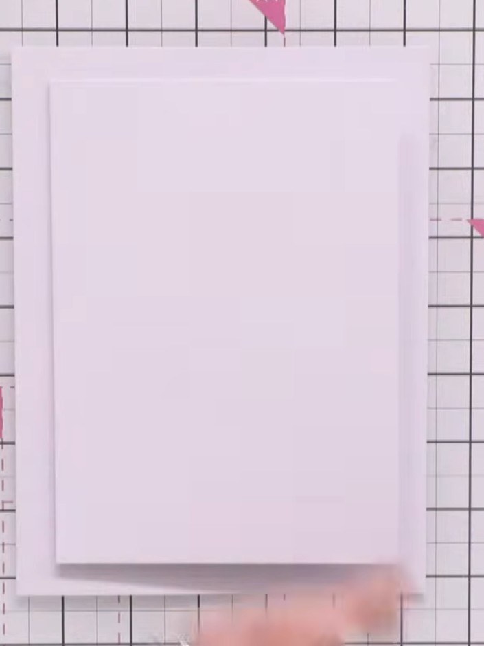 Step 1: Cut two card blanks from white cardstock: one measuring 8 by 6 inches and one measuring 5 by 7 inches. The sma