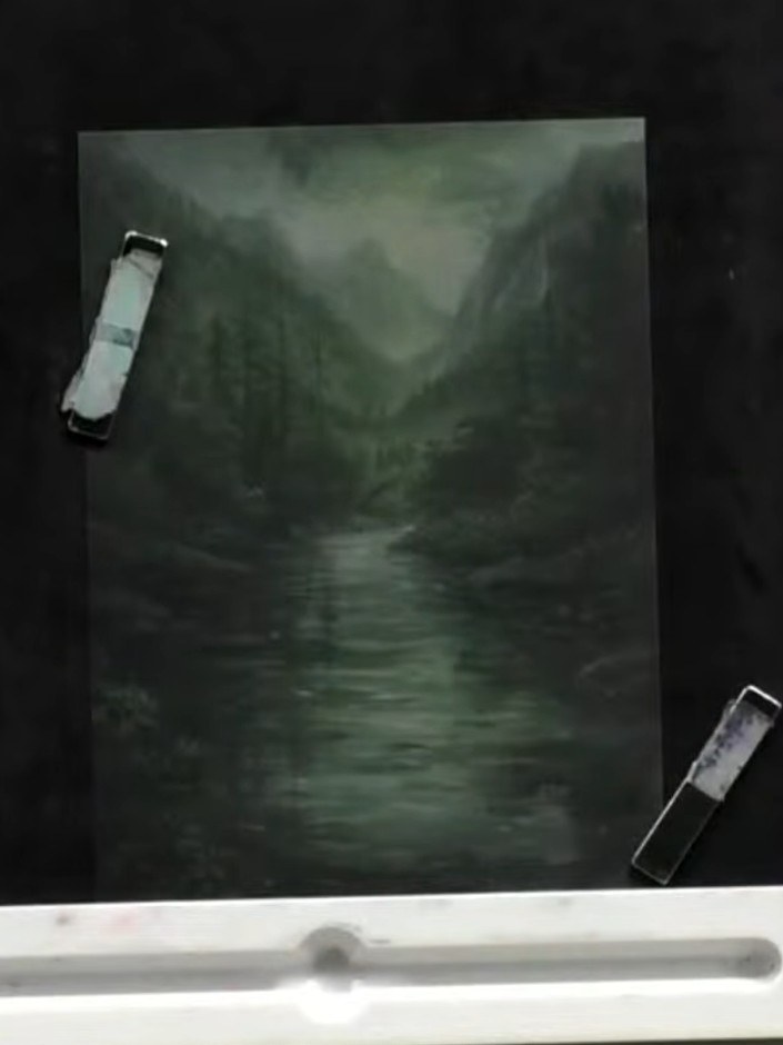 Step 4: Ink the fairy stamp with clear embossing ink, pressing firmly to ensure all details are covered. The stamp sho