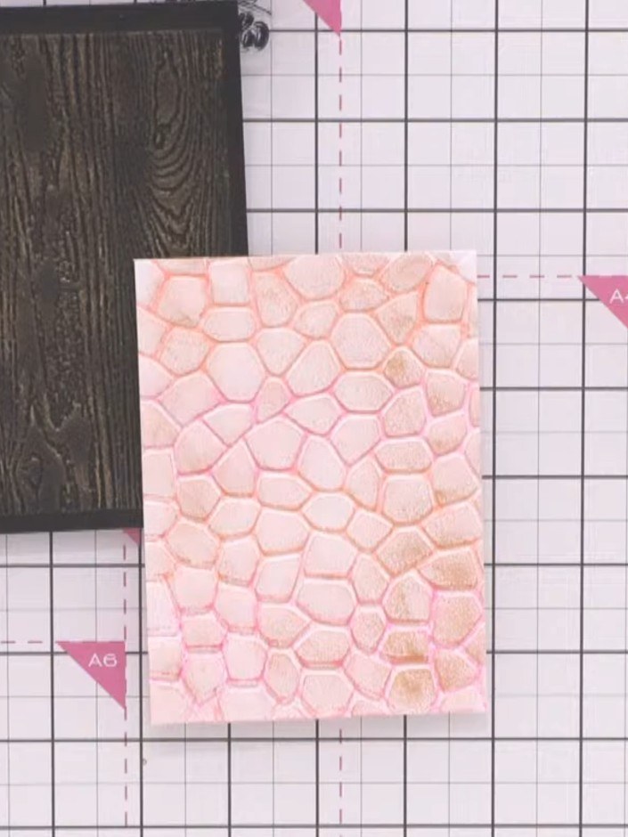 Step 3: Check the size of your embossed panel against the card base to ensure it fits properly. The hexagonal embossed