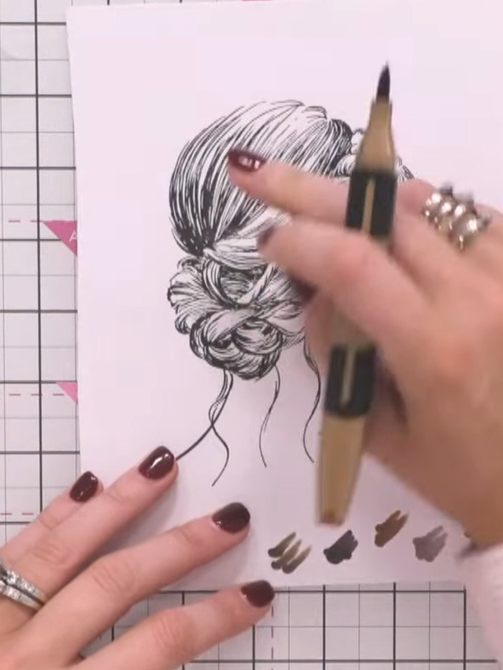 Step 5: Apply a medium brown shade over the lighter colour using your marker pen, concentrating on areas where the sta