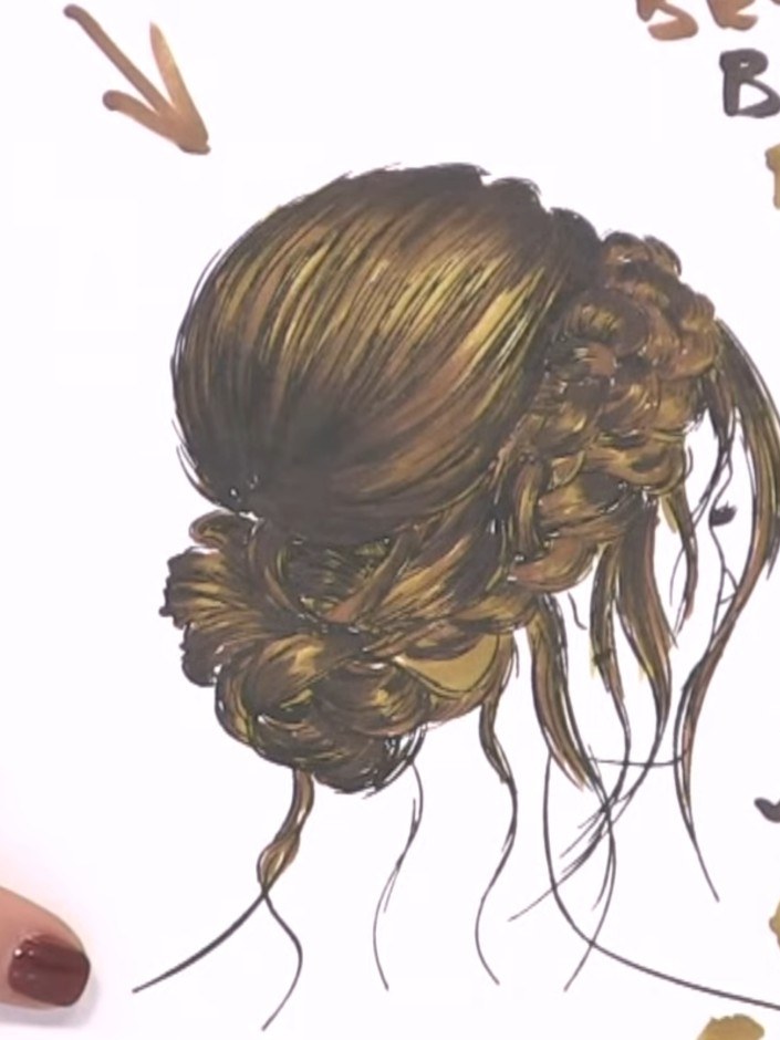 Step 9: Optionally add white gel pen highlights to the hair to enhance the halo effect and create catch lights, giving