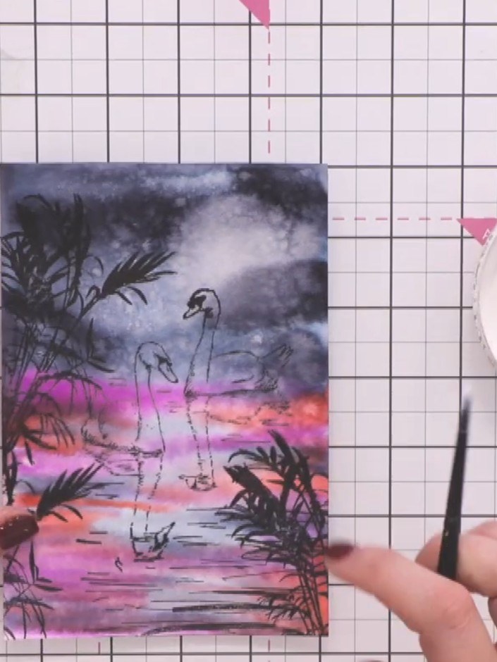 Step 13: Mix white acrylic paint or watercolour with water in a small container to create a workable consistency for pa