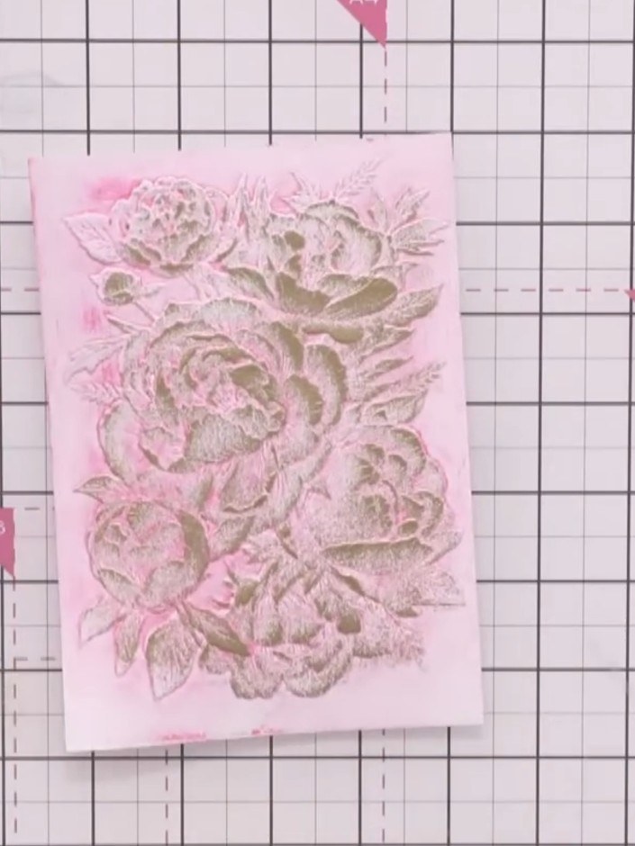 Tarjeta con embossing, tintas difuminadas y detalles dorados - the finished project