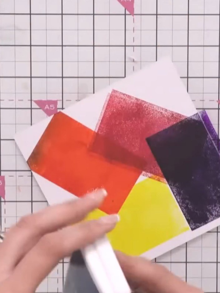 Step 1: Apply black ink to both sides of your square embossing folder using an ink applicator or sponge. Ensure even c