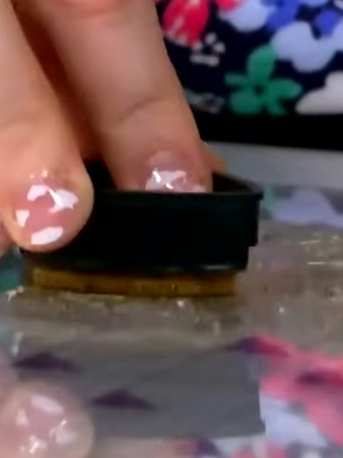 Step 3: Ink the fairy stamp with dark ink. Stamp the fairy image firmly onto your card base.
