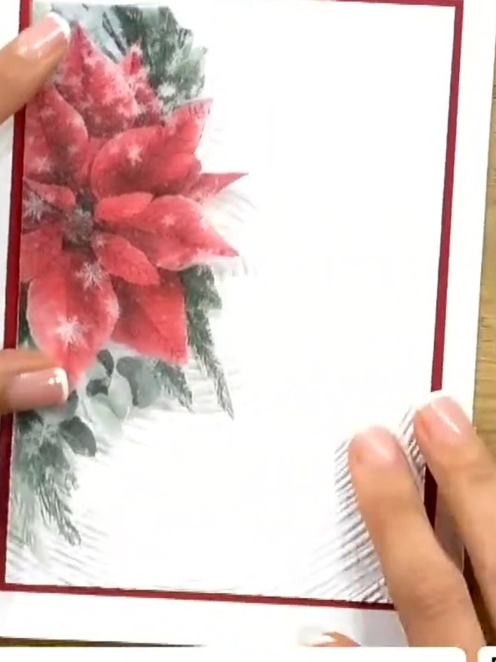 Step 8: Add wooden embellishment shapes on top of the vellum-wrapped card for additional texture and interest. Positio