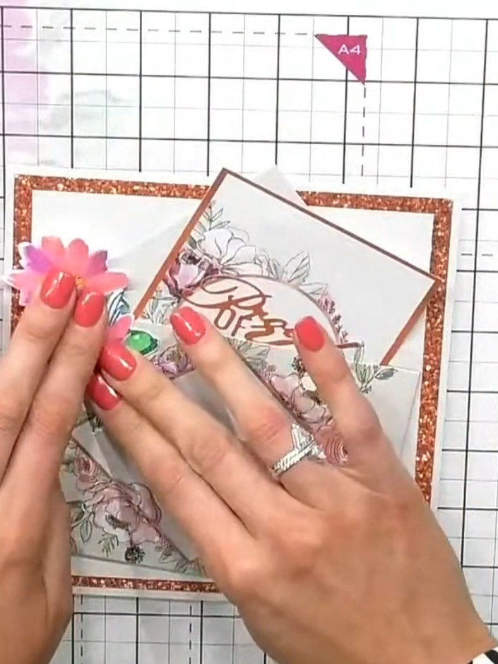 Step 9: Test that the sliding element moves smoothly in and out of the envelope pocket. Gently slide the topper panel 