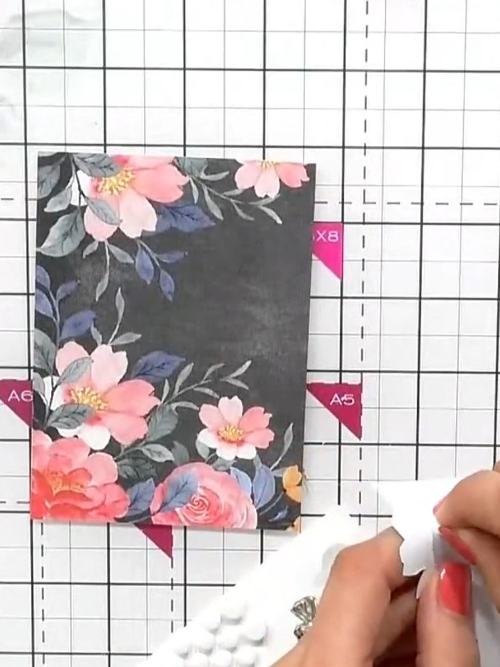 Step 6: Stamp a sentiment in white ink onto a separate piece of card. Layer the stamped sentiment onto your card using