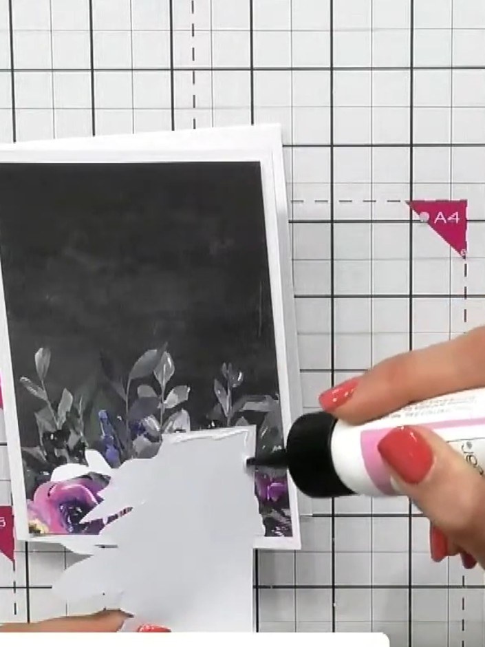 Step 2: Select one of the printed card toppers from your chosen collection. Use scissors to fussy-cut around a flower 