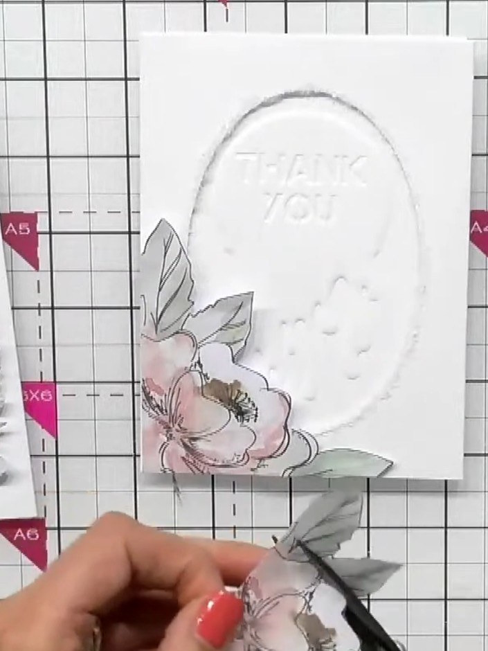 Step 4: Select a second topper design from the collection. Fussy-cut around individual floral elements or motifs that 