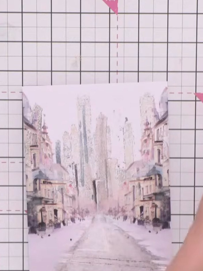 Step 1: Select a piece from the Urban Life Day paper collection featuring the Parisian street scene as your card base.