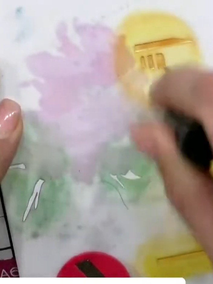 Step 1: Take your first layering stencil (numbered 1) and line it up on your white cardstock. Position it carefully ov