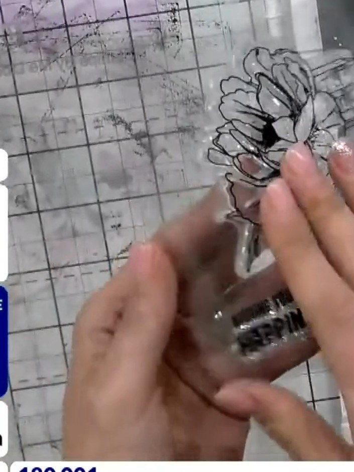Step 5: Take the third layering stencil (numbered 3) and line it up in the same position over your stamped image on th