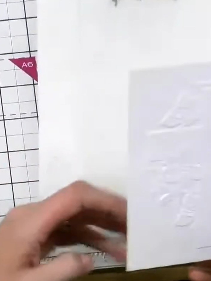 Step 4: Layer the embossed card panel onto a white card base using adhesive. Alternatively, the embossed panel can be 