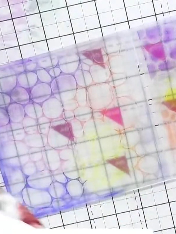 Step 5: Place your watercoloured cardstock into the inked Pebble Dash embossing folder, positioning it carefully to en