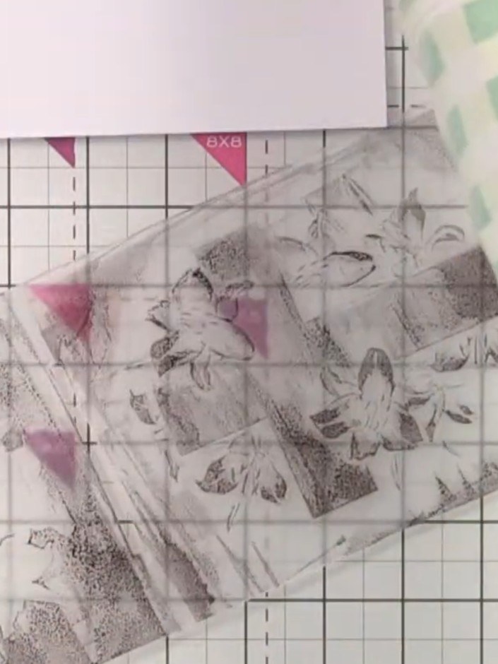 Step 6: Remove the card from the embossing folder and assess the result. The lighter pink colour should create a gentl