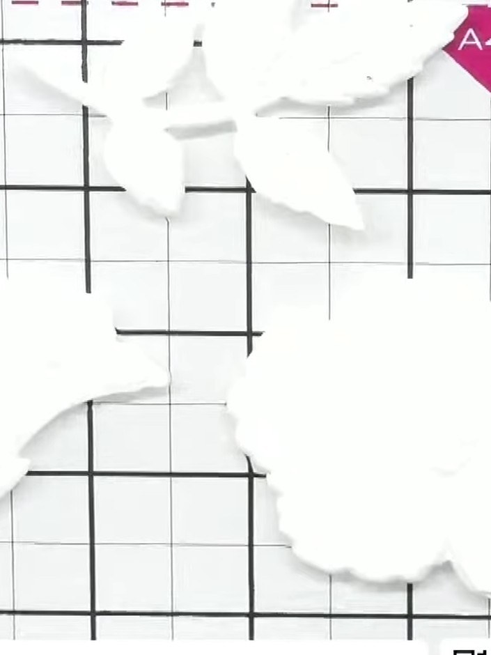 Step 1: Use the dies from the Stamps By Me HD3D Embossing Folder sets to cut out flower and leaf shapes from white wat
