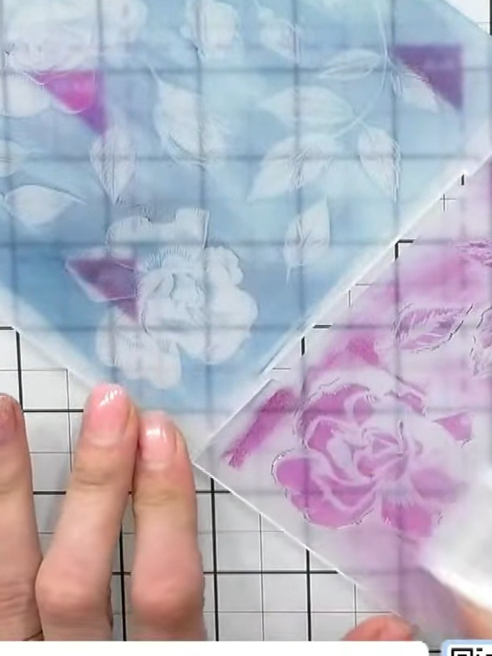 Step 4: Flip the embossing folder over to the reverse side. Swipe a purple or contrasting colour ink pad across the su