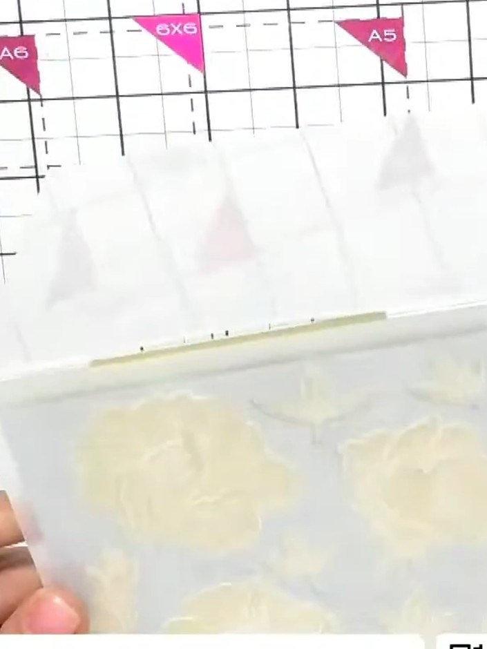Step 1: Despega con cuidado la cinta de baja adherencia para retirar el troquel de la carpeta de embossing.
