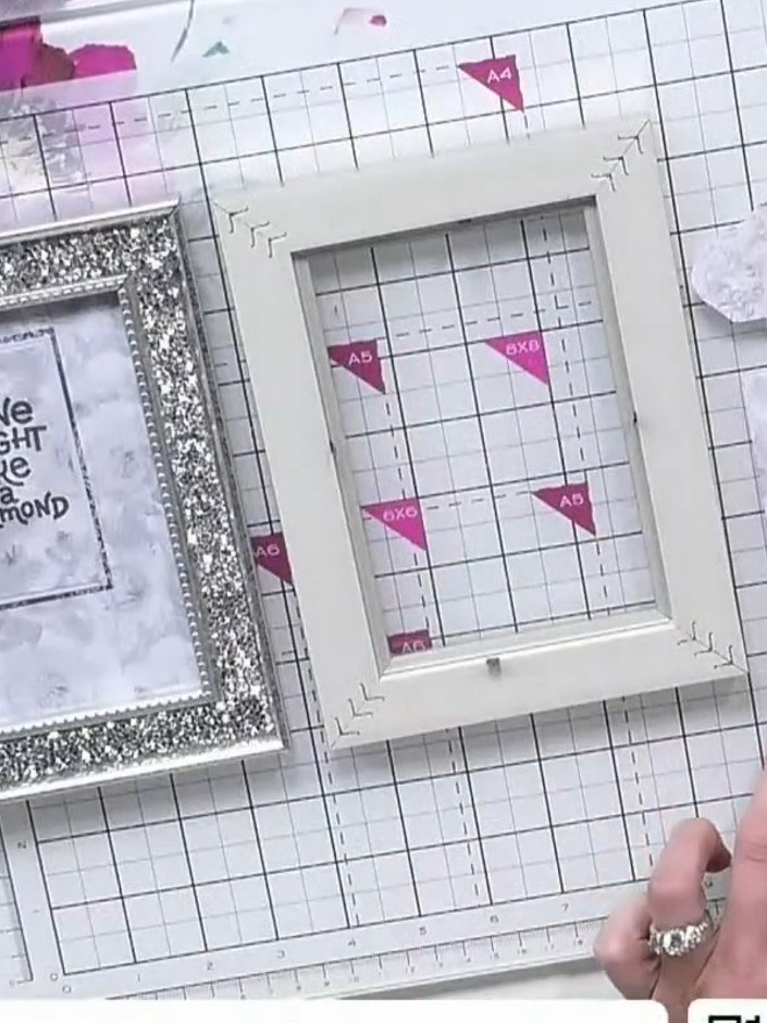 Step 3: Stamp the 'Shine Bright Like a Diamond' sentiment onto one piece of the patterned paper from the Classic Celeb