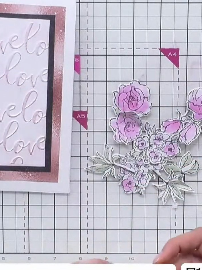 Step 6: Rasga un poco de papel vellum y colócalo como capa en la tarjeta para darle más interés y elegancia.