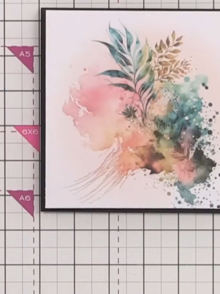 Step 1: Select one of the creative watercolour papers from the pack and trim it down to fit your card base, leaving a 