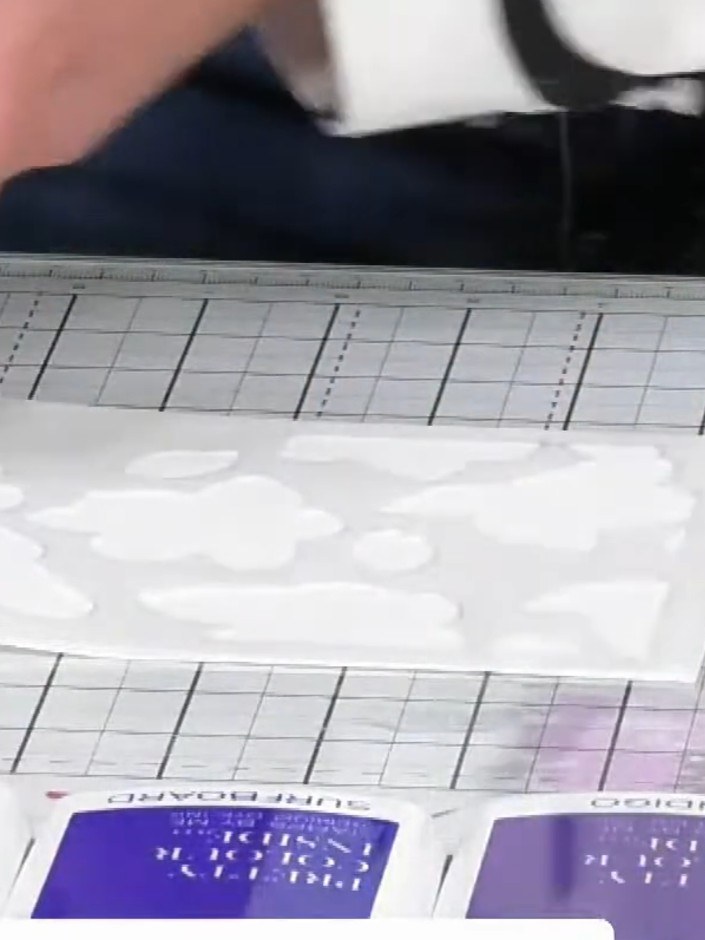 Step 1: Select stencil number one from your Magnolia Garden collection and choose your first ink colour. Using a brush