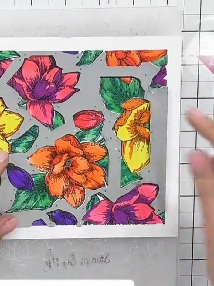 Step 5: Place your stamped and coloured cardstock into the die-cutting machine with the appropriate die and run it thr